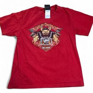 Harley davidson red graphic baby tee